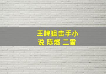 王牌狙击手小说 陈燃 二雷